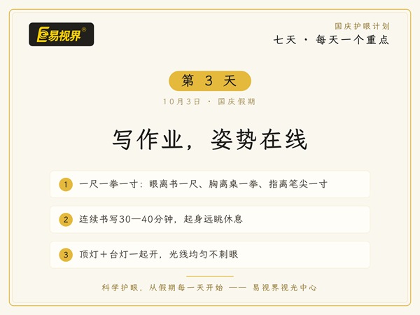 易视界国庆第3天：写作业的姿势，几个常见问题一次说清